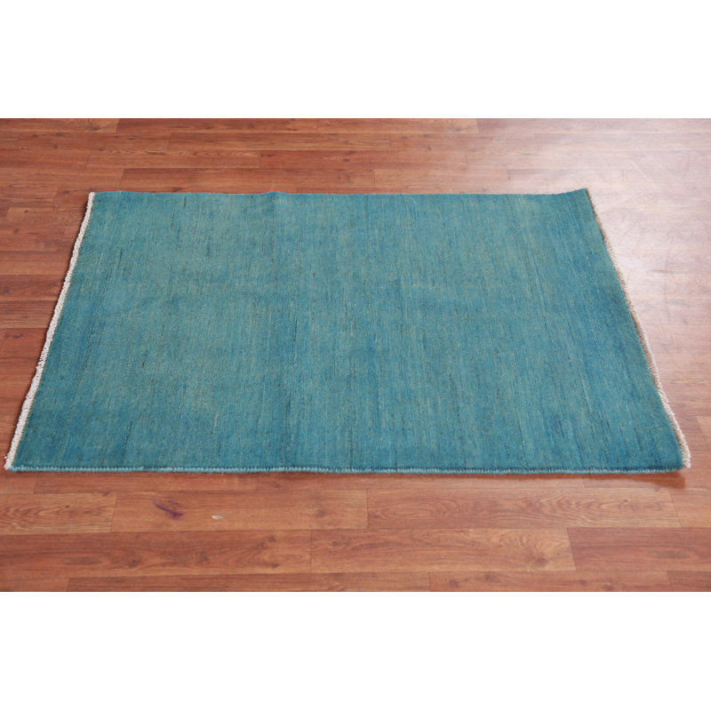 Tapis bleu clair clair pour vestibule 3 x 4 Gabbeh