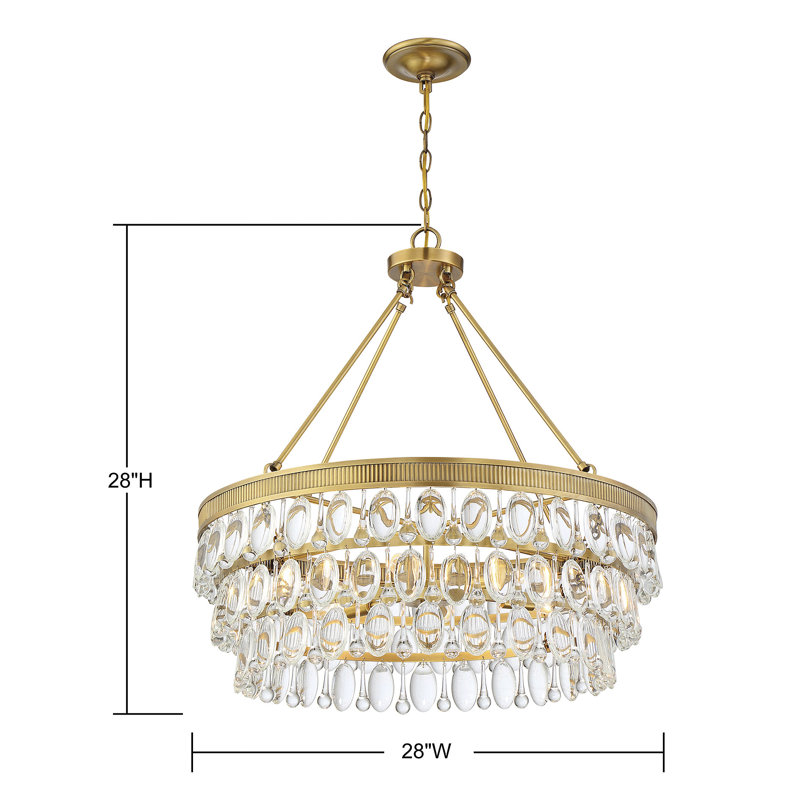 Windham Pendant in Warm Brass, Warm Brass, 6 Lights