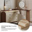 Ensemble coiffeuse 47,24 "brun et blanc avec commode, tabouret de maquillage et miroir