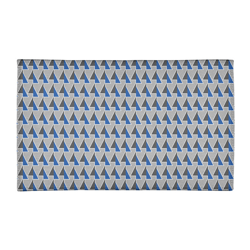 Tapis gris/bleu à flèches décalées, Rectangle 2 pi x 3 pi