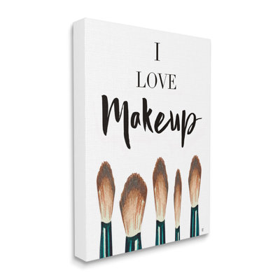 J'aime les pinceaux à maquillage Glam par Elizabeth Tyndall - Art textuel