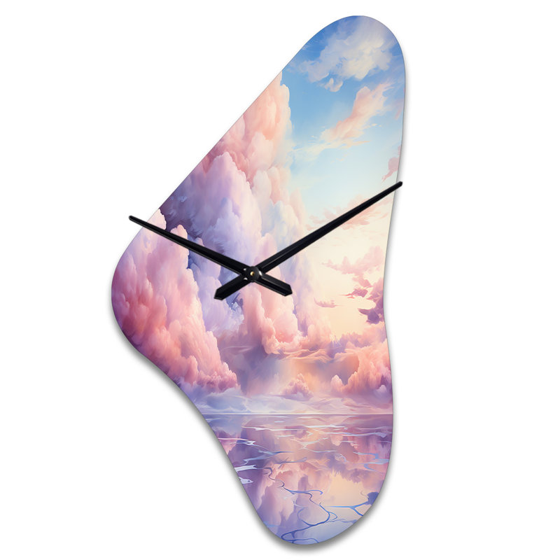Horloge murale asymétrique rose Regino, Grand