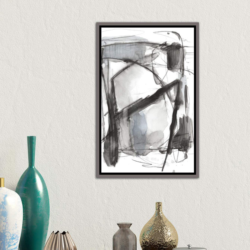 Busy Intersection II by Ethan Harper - Painting, Dark Rustic Wood Framed Canvas, 26" H x 18" W x 1.5" D