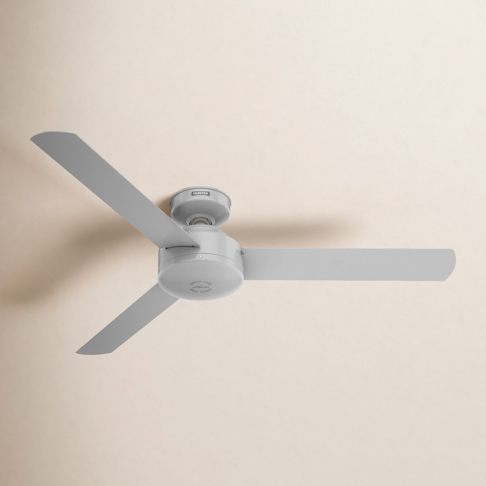 Presto 52" Modern Minimalist 3 - Blade Indoor Ceiling Fan with Wall Control, Gray