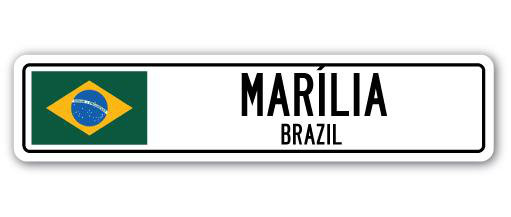 Plaque de rue en aluminium Marolia, drapeau du Brésil, H 6 po x l 24 po x P 1 po