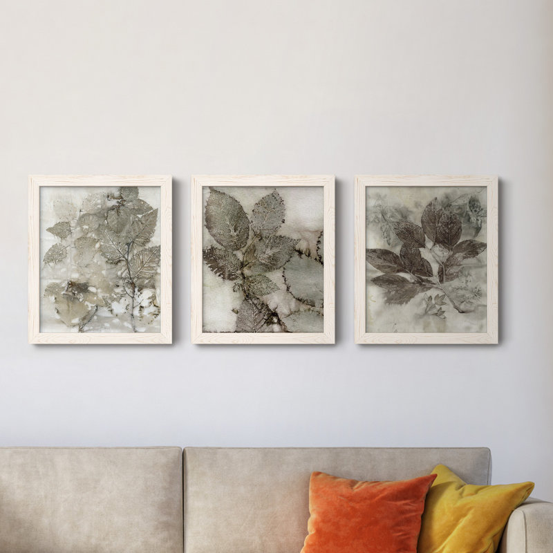 Birch Leaves I Painting Print on Canvas, 20" H x 51" W x 0.75" D, White