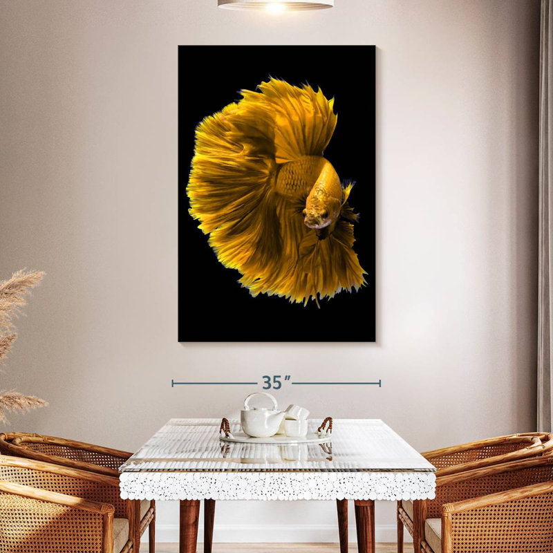 Brampt Yellow Dragon Betta Fish, 51" H x 34" W