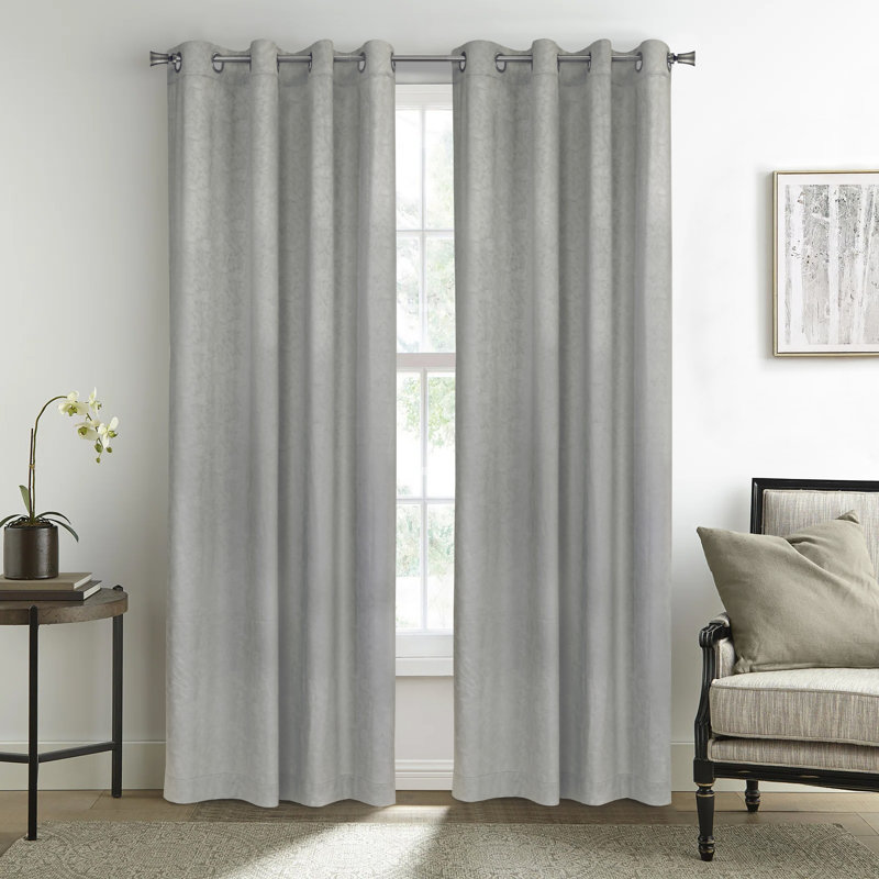 Mattyson Room Darkening Grommet Curtain Panel, Gray, 52" W x 108" L