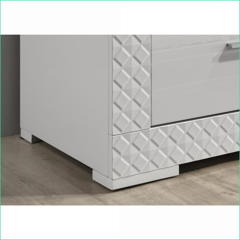 Table de chevet 2 tiroirs White Glam