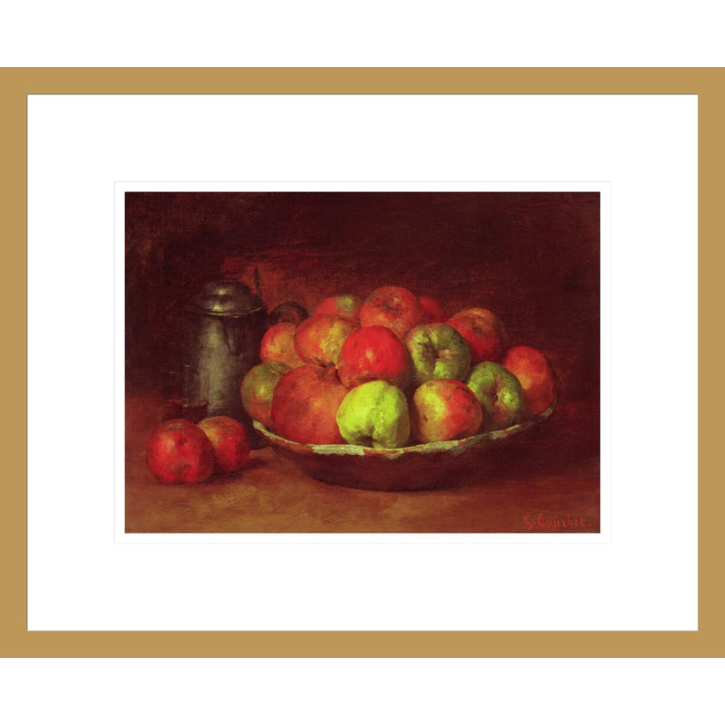 Nature morte aux pommes et à la grenade par Gustave Courbet, impression giclée encadrée, H 13,65 po x l 16,75 po
