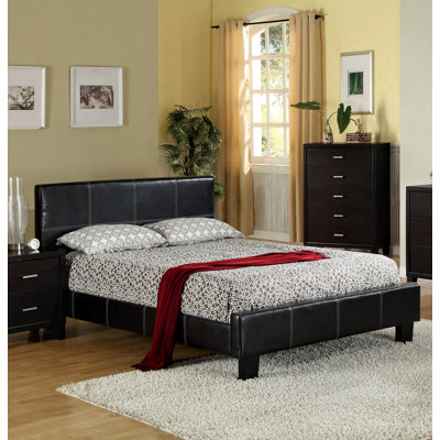 Aniylah Vegan Leather Platform Bed