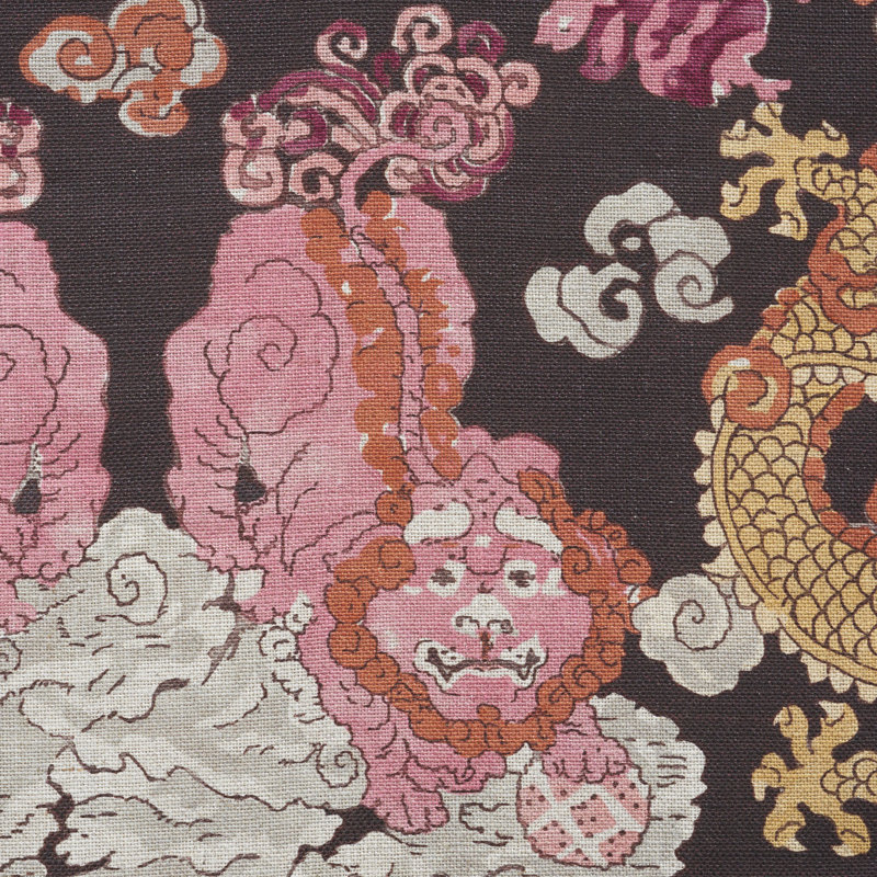 Magic Mountain Dragon Fabric, Aubergine