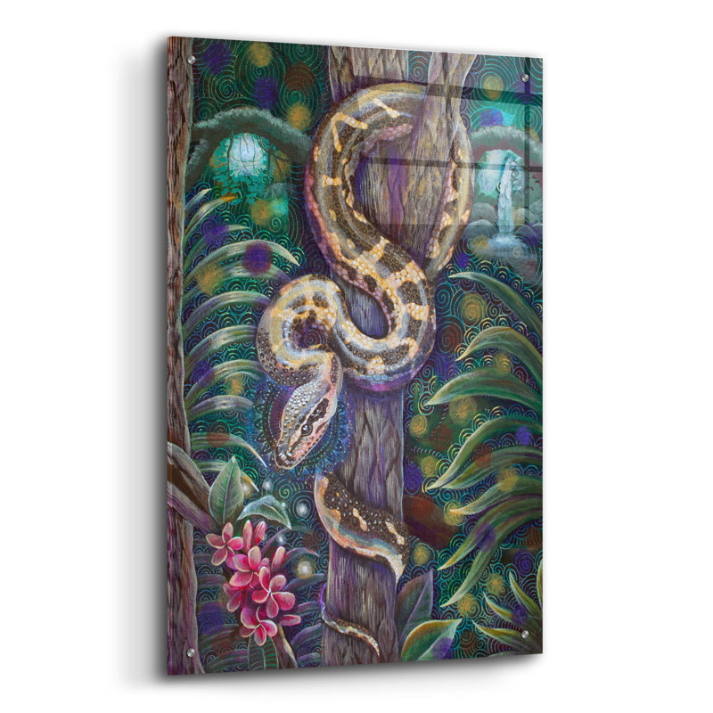 Art mural en verre épique «Earthbond» par Verena Wild, 24 po x 36 po, H 36 po x l 24 po
