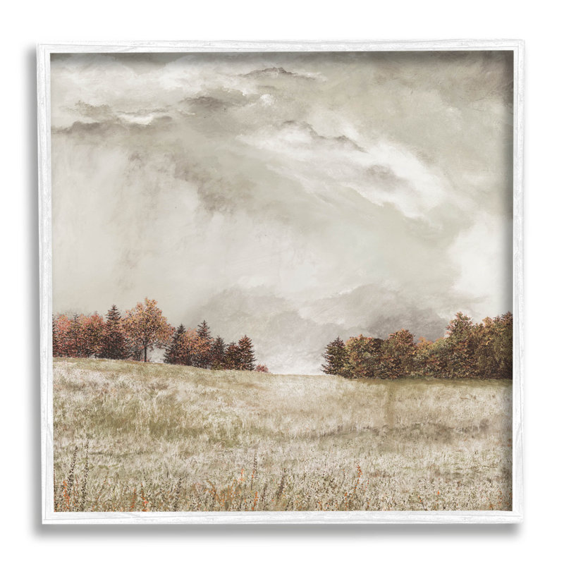 Art de giclée champêtre, campagne nuageuse par James Redding, H 12 po x l 12 po x P 1,5 po, Giclée encadrée blanc bord de mer