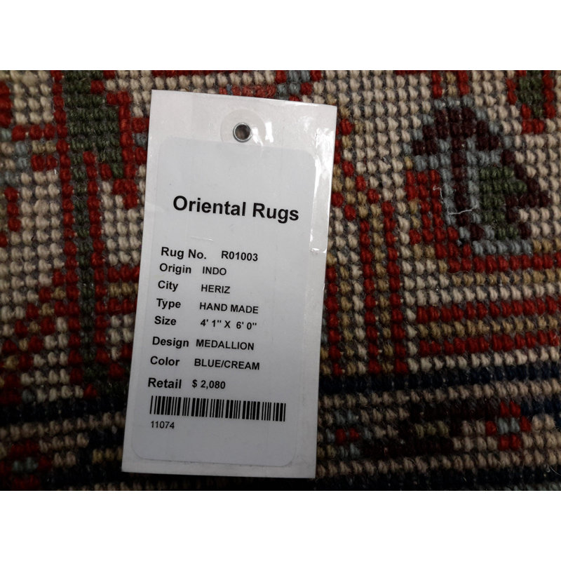 Caeley Oriental Area Rug in Blue