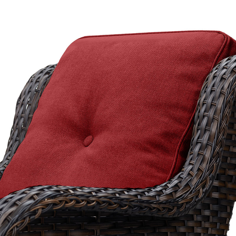 Schutt 8 - Pieces Rattan Multiple Chairs Seating Group with Cushions and Side Table, Brown, Red
