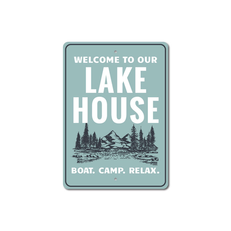 Lake Scene Sign, 18" H x 12" W x 0.06" D