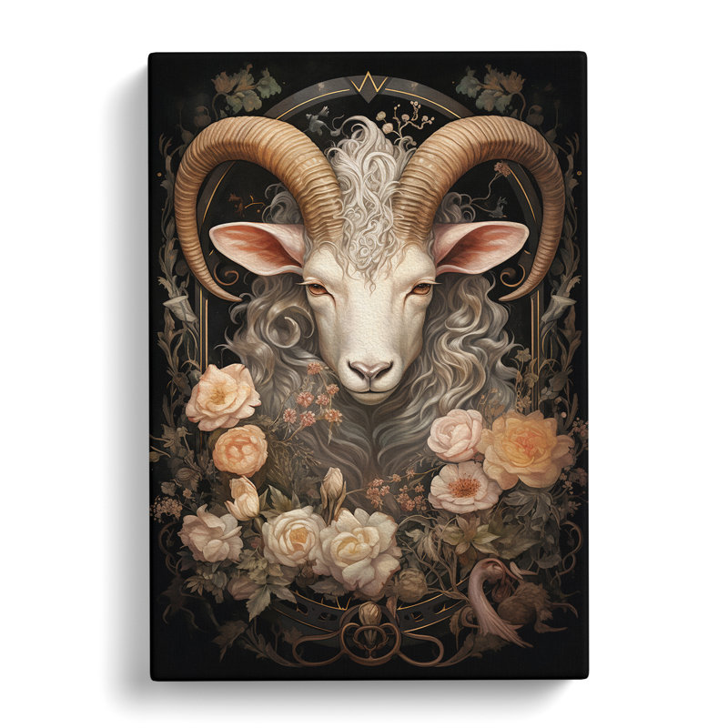 Capricorn Zodiac Victorian - Print on Canvas, 60cm H x 40cm W x 3cm D