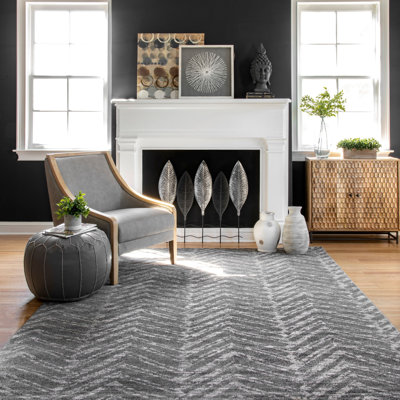 Tapis gris foncé / blanc Ragnar