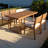 Multi-Person Outdoor Acacia Wood Dining Table And Chair Set, Thick Cushions, Suitable For Balcony, Vourtyard, And Garden.