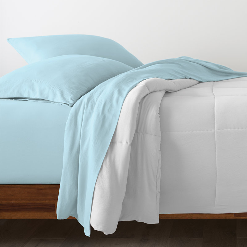 Taie d'oreiller 100% coton percale 300 fils Collection Home, Standard, Aigue-marine