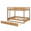 Lit superposé en bois de style rustique avec échelle et lit gigogne gigogne Queen-Over-Queen-849420010