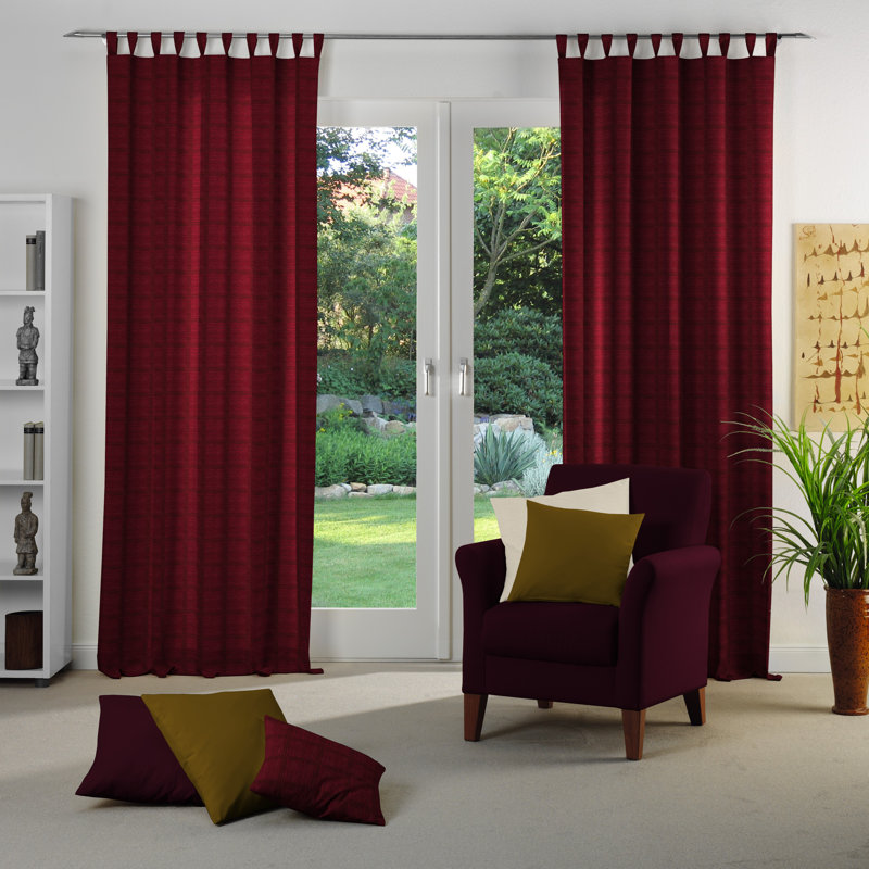 Shire Room Darkening Single Curtain Panel, Red, 132 W x 245 D cm