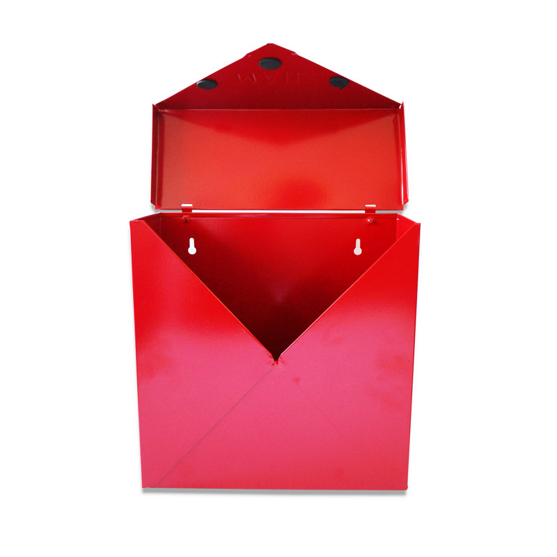 Chicago Red Industrial Style Wall Mounted Metal Mailbox