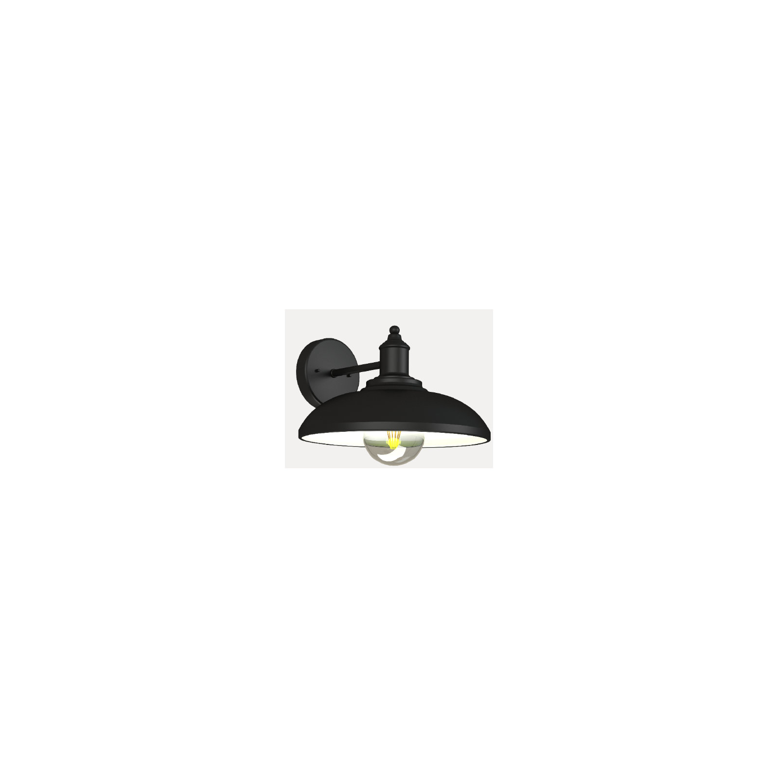 1-Light Outdoor Wall Lamp Black, Black
