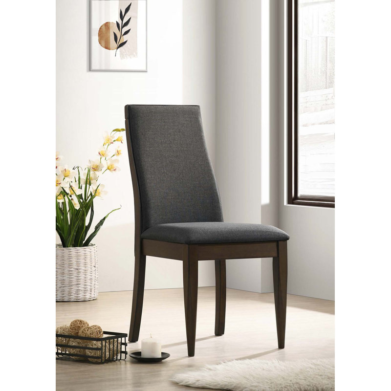 Ensemble de 2 chaises de salle à manger rembourrées en tissu gris