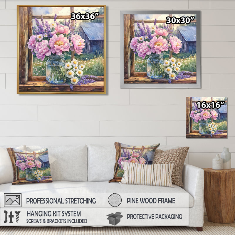 Art mural sur toile Durene Blush, Impression encadrée flottante, Noir, H 16 po x l 16 po