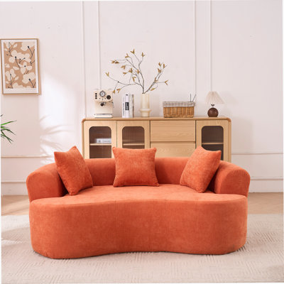 Crescent-Shaped Two-Seater Sofa With Self-Inflating Foam, Modern Low-Back Design And Deep Cushions For Ultimate Comfort.