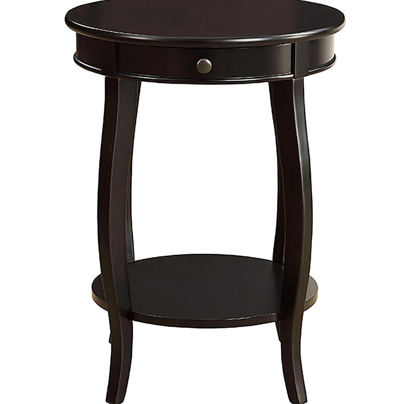 Table d'appoint noire avec tiroir