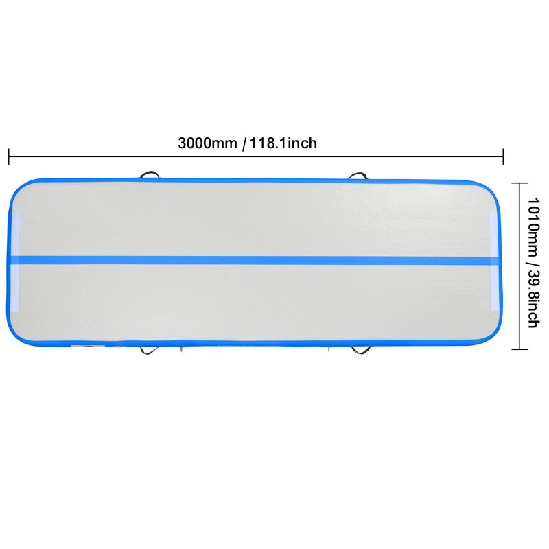 Blue PVC Inflatable Gymnastics Tumbling Mat, 118"
