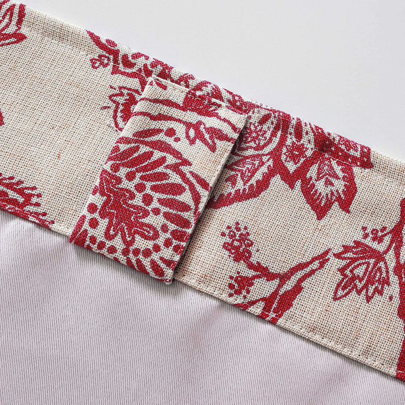 Zawacki Linen Blend Blackout Sliding Panel Pair, Red/Beige, 52" W x 63" L