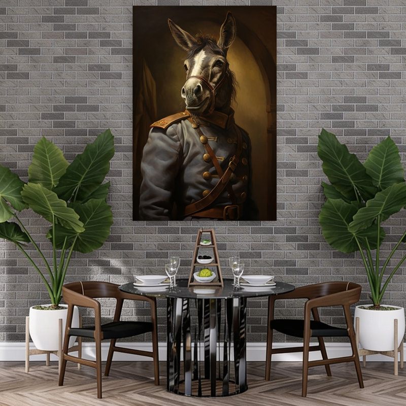Donkey In Costume 3 Contemporary Horse Wall Art Print 1 Piece Wrapped Canvas Wall Art, 152.4cm H x 101.6cm W