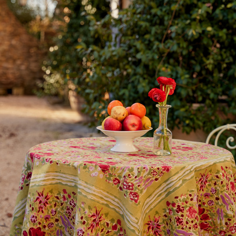 Jardine Tablecloth, 71" W x 71" L, Floral 1