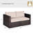 59'' Wide Straight Wicker Loveseat with Cushions-226978224
