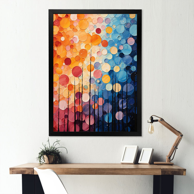 Mid Century Retro Rhythms II - Décoration murale abstraite, Cadre photo noir, H 40 po x l 30 po x P 1,5 po