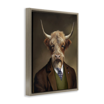 Cadre flottant Highland Cow Scottish Gentleman, design par Matthew Piotrowicz