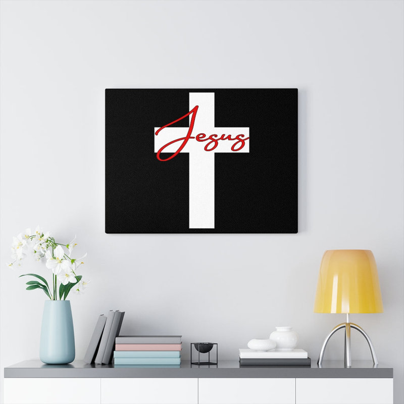 Jesus On Cross - Wrapped Canvas Print, 28cm H x 36cm W