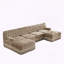 Canapé modulaire en velours 4 places avec capitonnage Chesterfield et jupe à pampilles-1392372576