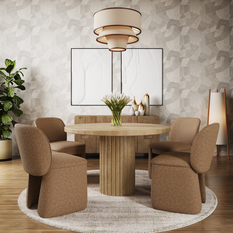 Ensemble de salle à manger moderne avec chaises rembourrées Callasandra Breck