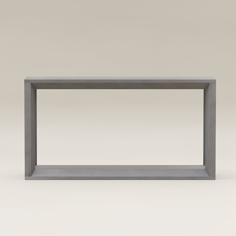 60" Rectangular Solid Wood Veneer Console Table, Gray