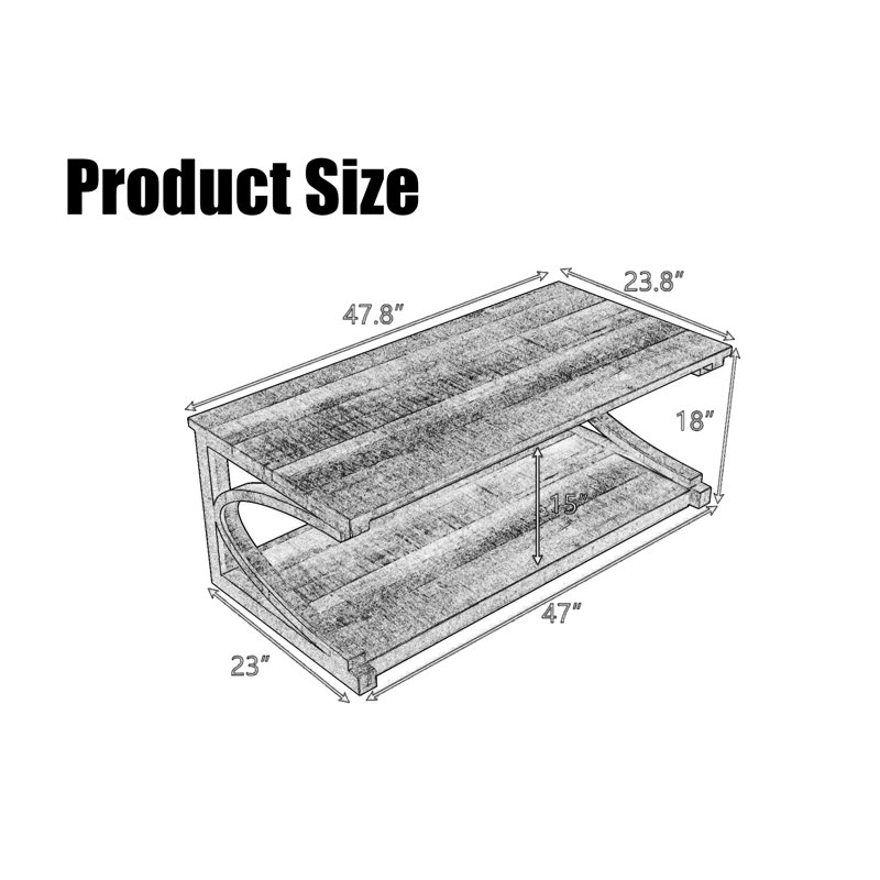 Jamarus Solid Wood Top Single Coffee Table, Black
