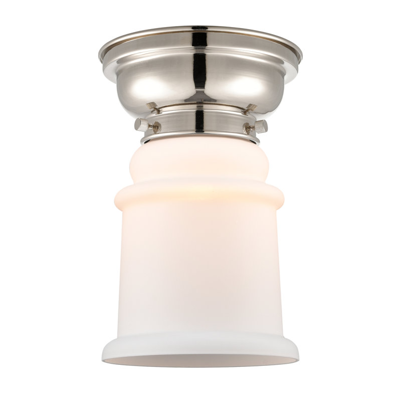 Plafonnier encastré 1 lumière 6,25 po Alexandira, Blanc mat, Ampoule non incluse, Nickel poli