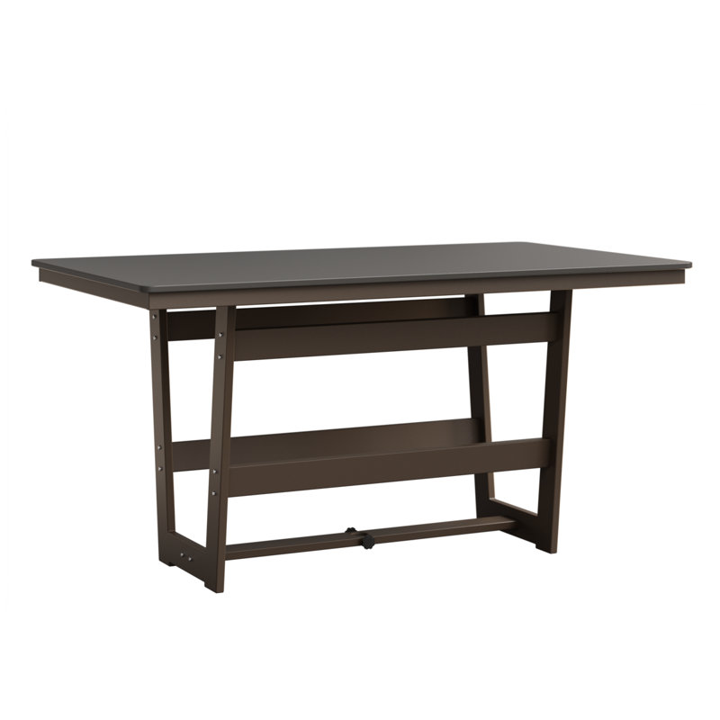 Table rectangulaire à hauteur de comptoir 70 po Berlin Gardens Hudson, Argile, Acier inoxydable martelé