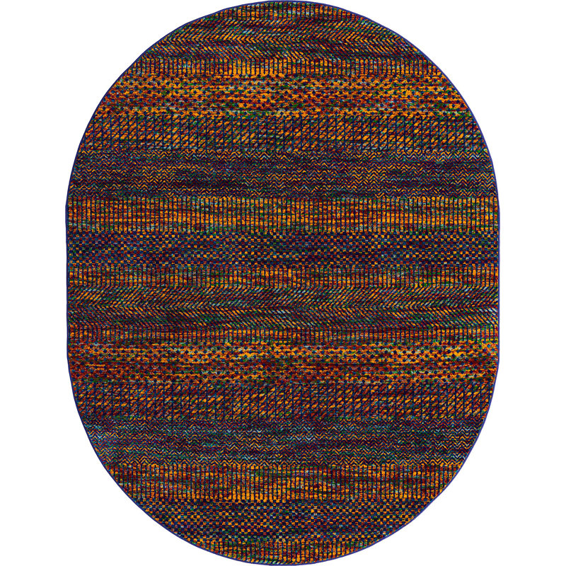 Aaliayah Striped Indoor Rug, Oval 7'10" x 10'