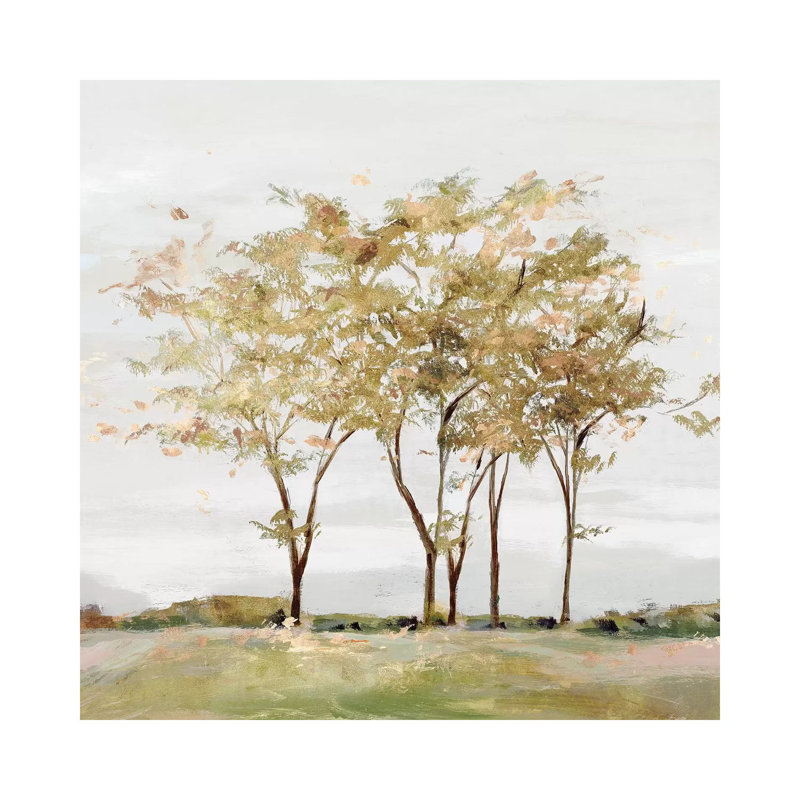 Golden Acre Wood 1 Piece Wall Art on Canvas, 30.48 cm H x 30.48 cm W, Wrapped Canvas