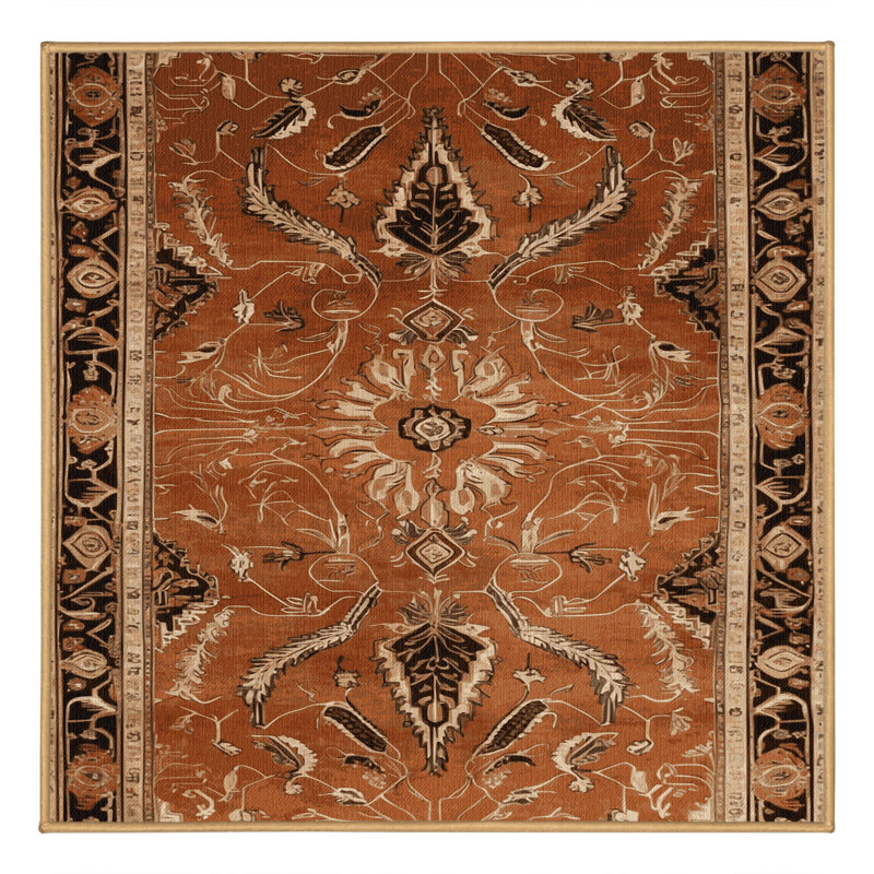 Tapis brun lavable à la machine, Carré 8 pi